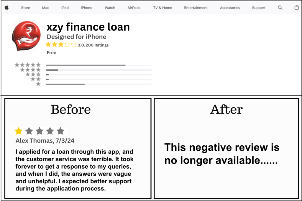 app store review removal