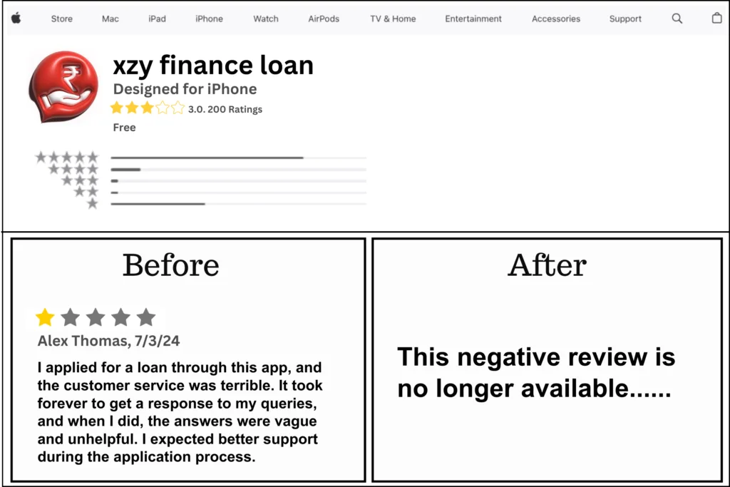 app store review removal